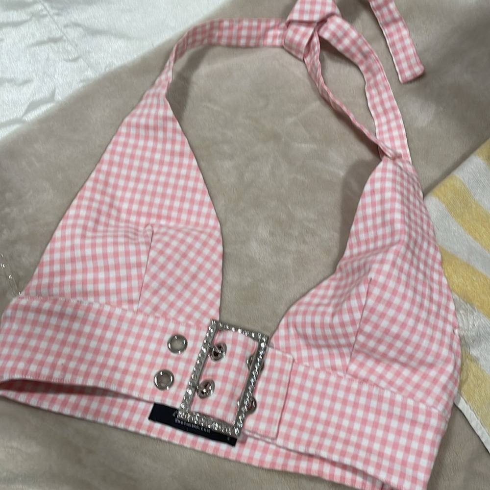 🌸AKIRA Pink Gingham Halter Top🌸💕 - Picture 3 of 5